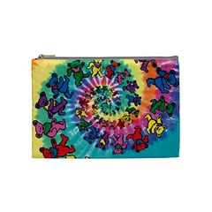 Grateful Dead Bears Tie Dye Vibrant Spiral Cosmetic Bag (medium) by Bedest