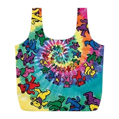 Grateful Dead Bears Tie Dye Vibrant Spiral Full Print Recycle Bag (l) by Bedest