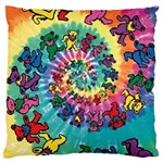 Grateful Dead Bears Tie Dye Vibrant Spiral Standard Premium Plush Fleece Cushion Case (Two Sides) Front