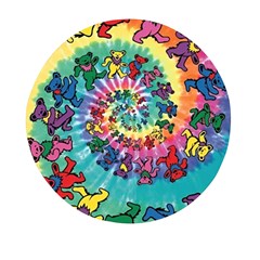 Grateful Dead Bears Tie Dye Vibrant Spiral Mini Round Pill Box (pack Of 3) by Bedest