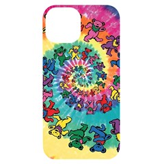 Grateful Dead Bears Tie Dye Vibrant Spiral Iphone 14 Black Uv Print Case by Bedest