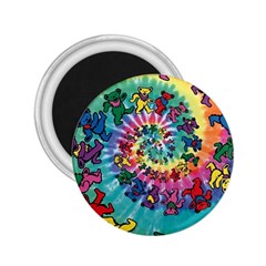 Grateful Dead Bears Tie Dye Vibrant Spiral 2 25  Magnets by Bedest