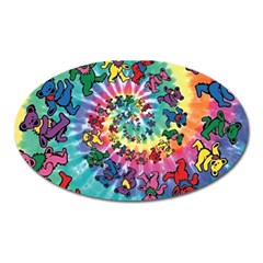 Grateful Dead Bears Tie Dye Vibrant Spiral Oval Magnet by Bedest