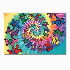 Grateful Dead Bears Tie Dye Vibrant Spiral Postcard 4 x 6  (pkg Of 10)