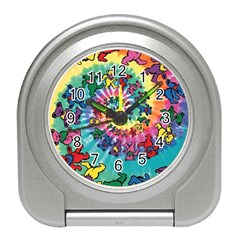 Grateful Dead Bears Tie Dye Vibrant Spiral Travel Alarm Clock by Bedest