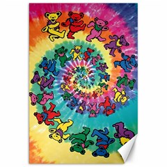 Grateful Dead Bears Tie Dye Vibrant Spiral Canvas 20  X 30  by Bedest