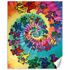 Grateful Dead Bears Tie Dye Vibrant Spiral Canvas 11  X 14  by Bedest