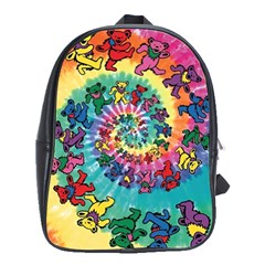 Grateful Dead Bears Tie Dye Vibrant Spiral School Bag (large) by Bedest