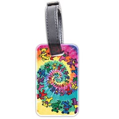 Grateful Dead Bears Tie Dye Vibrant Spiral Luggage Tag (two Sides) by Bedest