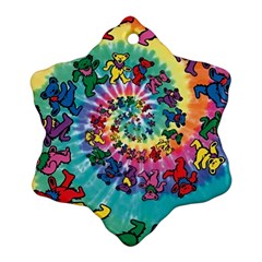 Grateful Dead Bears Tie Dye Vibrant Spiral Ornament (snowflake) by Bedest