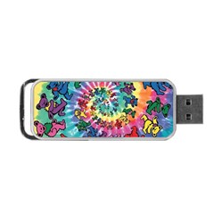 Grateful Dead Bears Tie Dye Vibrant Spiral Portable Usb Flash (one Side) by Bedest