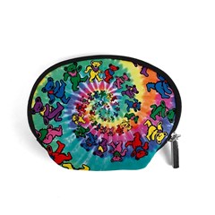 Grateful Dead Bears Tie Dye Vibrant Spiral Accessory Pouch (small) by Bedest