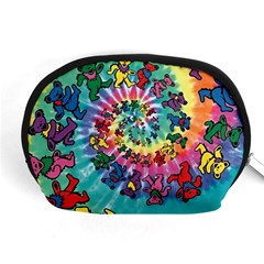 Grateful Dead Bears Tie Dye Vibrant Spiral Accessory Pouch (medium) by Bedest