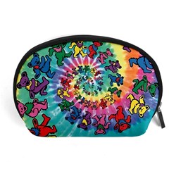 Grateful Dead Bears Tie Dye Vibrant Spiral Accessory Pouch (large) by Bedest