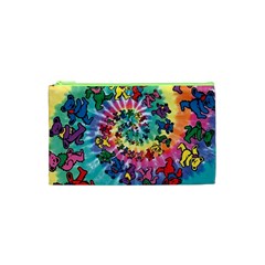 Grateful Dead Bears Tie Dye Vibrant Spiral Cosmetic Bag (xs) by Bedest