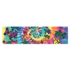 Grateful Dead Bears Tie Dye Vibrant Spiral Oblong Satin Scarf (16  X 60 ) by Bedest