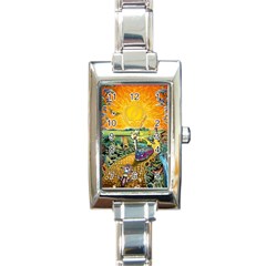 Grateful Dead Golden Road Rectangle Italian Charm Watch by Bedest