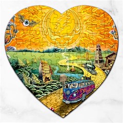 Grateful Dead Golden Road Jigsaw Puzzle (heart) by Bedest