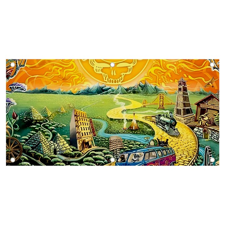 Grateful Dead Golden Road Banner and Sign 4  x 2 