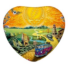 Grateful Dead Golden Road Heart Glass Fridge Magnet (4 Pack) by Bedest