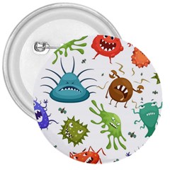 Dangerous Streptococcus Lactobacillus Staphylococcus Others Microbes Cartoon Style Vector Seamless P 3  Buttons