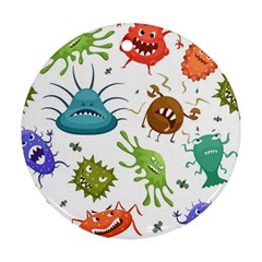 Dangerous Streptococcus Lactobacillus Staphylococcus Others Microbes Cartoon Style Vector Seamless P Ornament (round)