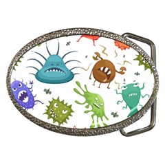 Dangerous Streptococcus Lactobacillus Staphylococcus Others Microbes Cartoon Style Vector Seamless P Belt Buckles