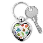 Dangerous Streptococcus Lactobacillus Staphylococcus Others Microbes Cartoon Style Vector Seamless P Key Chain (Heart) Front