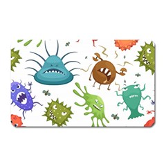 Dangerous Streptococcus Lactobacillus Staphylococcus Others Microbes Cartoon Style Vector Seamless P Magnet (Rectangular)