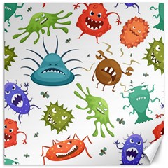 Dangerous Streptococcus Lactobacillus Staphylococcus Others Microbes Cartoon Style Vector Seamless P Canvas 16  X 16  by Ravend