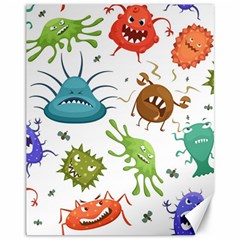 Dangerous Streptococcus Lactobacillus Staphylococcus Others Microbes Cartoon Style Vector Seamless P Canvas 11  x 14 