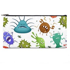 Dangerous Streptococcus Lactobacillus Staphylococcus Others Microbes Cartoon Style Vector Seamless P Pencil Case