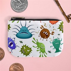 Dangerous Streptococcus Lactobacillus Staphylococcus Others Microbes Cartoon Style Vector Seamless P Mini Coin Purse