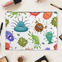 Dangerous Streptococcus Lactobacillus Staphylococcus Others Microbes Cartoon Style Vector Seamless P Cosmetic Bag (xl) by Ravend