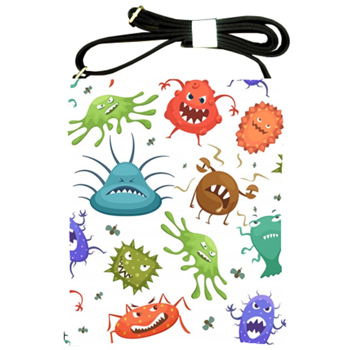 Dangerous Streptococcus Lactobacillus Staphylococcus Others Microbes Cartoon Style Vector Seamless P Shoulder Sling Bag