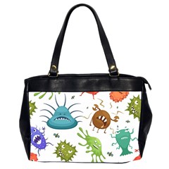 Dangerous Streptococcus Lactobacillus Staphylococcus Others Microbes Cartoon Style Vector Seamless P Oversize Office Handbag (2 Sides)