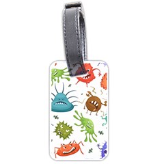 Dangerous Streptococcus Lactobacillus Staphylococcus Others Microbes Cartoon Style Vector Seamless P Luggage Tag (one Side) by Ravend