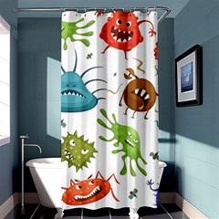 Dangerous Streptococcus Lactobacillus Staphylococcus Others Microbes Cartoon Style Vector Seamless P Shower Curtain 36  x 72  (Stall) 