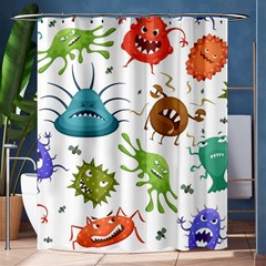 Dangerous Streptococcus Lactobacillus Staphylococcus Others Microbes Cartoon Style Vector Seamless P Shower Curtain 60  x 72  (Medium) 