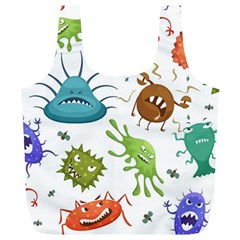 Dangerous Streptococcus Lactobacillus Staphylococcus Others Microbes Cartoon Style Vector Seamless P Full Print Recycle Bag (XL)