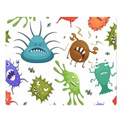 Dangerous Streptococcus Lactobacillus Staphylococcus Others Microbes Cartoon Style Vector Seamless P Two Sides Premium Plush Fleece Blanket (Large)