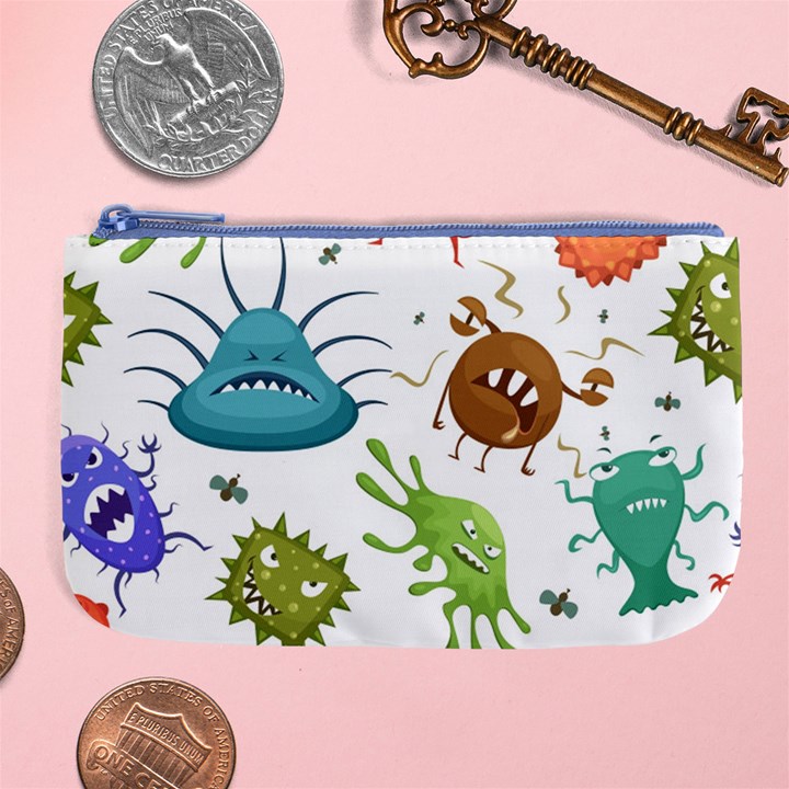 Dangerous Streptococcus Lactobacillus Staphylococcus Others Microbes Cartoon Style Vector Seamless P Large Coin Purse