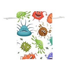 Dangerous Streptococcus Lactobacillus Staphylococcus Others Microbes Cartoon Style Vector Seamless P Lightweight Drawstring Pouch (S)