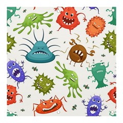 Dangerous Streptococcus Lactobacillus Staphylococcus Others Microbes Cartoon Style Vector Seamless P Banner and Sign 3  x 3 