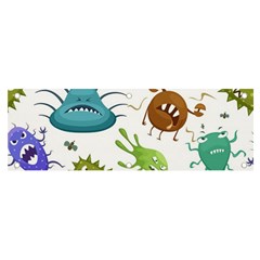 Dangerous Streptococcus Lactobacillus Staphylococcus Others Microbes Cartoon Style Vector Seamless P Banner and Sign 6  x 2 