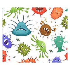 Dangerous Streptococcus Lactobacillus Staphylococcus Others Microbes Cartoon Style Vector Seamless P Premium Plush Fleece Blanket (Small)