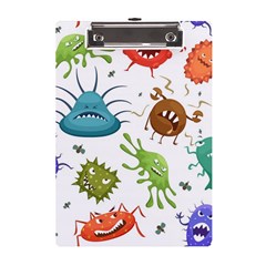 Dangerous Streptococcus Lactobacillus Staphylococcus Others Microbes Cartoon Style Vector Seamless P A5 Acrylic Clipboard by Ravend