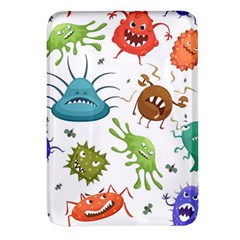 Dangerous Streptococcus Lactobacillus Staphylococcus Others Microbes Cartoon Style Vector Seamless P Rectangular Glass Fridge Magnet (4 pack)