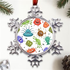 Dangerous Streptococcus Lactobacillus Staphylococcus Others Microbes Cartoon Style Vector Seamless P Metal Large Snowflake Ornament