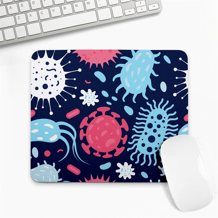 Seamless Pattern Microbes Virus Vector Illustration Large Mousepad